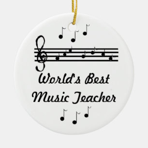 Ornamento De Cerâmica Melhor Professor de Música do Mundo