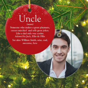 Ornamento De Cerâmica Melhor Tio de Todos os Tempos Definição Foto Natal