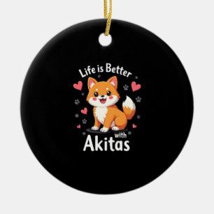 Ornamento De Cerâmica Melhor vida com Akita Tank Top