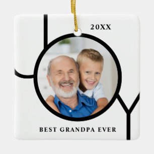 Ornamento De Cerâmica Melhor Vovô, Foto de Natal