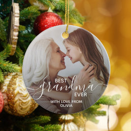 Ornamento De Cerâmica Melhor Vovó já Personalizada Foto