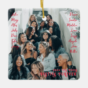 Ornamento De Cerâmica Melhores Amigas Para Sempre Viagem de Garotas Nome