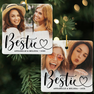Ornamento De Cerâmica Melhores Amigas Roteiro Coração Foto Melhor Amiga