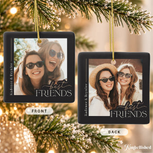 Ornamento De Cerâmica Melhores Amigos Foto Personalizada 2