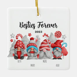 Ornamento De Cerâmica Melhores Amigos Mulheres e Gnomos Males