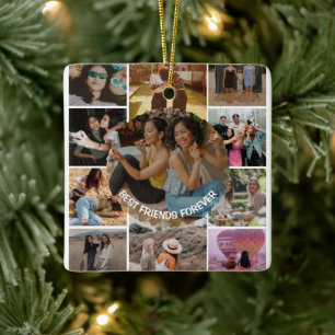 Ornamento De Cerâmica Melhores Amigos Para Sempre 11 Colagem de Fotos Am
