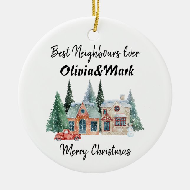 Ornamento De Cerâmica Melhores Vizinhos De Sempre (Frente)
