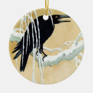 Ornamento De Cerâmica Melro na neve, Ikeda Koson
