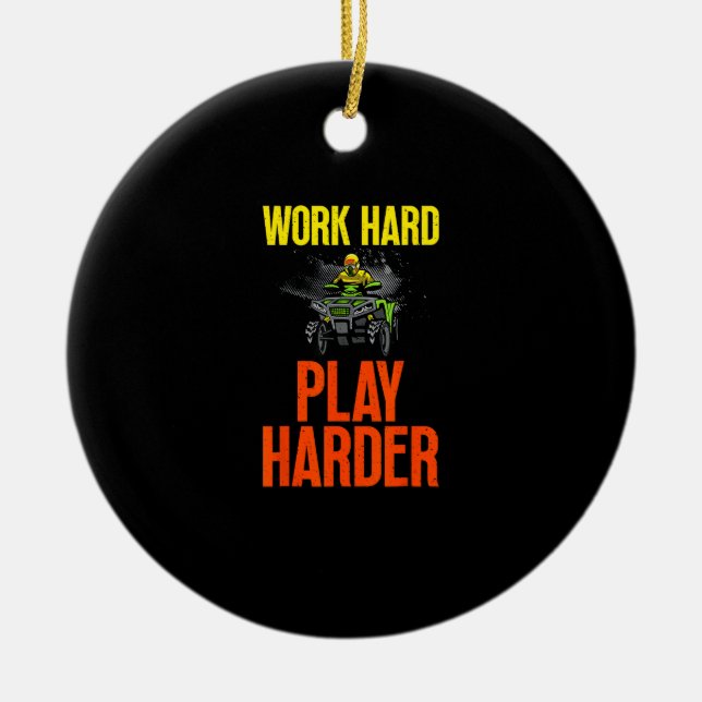 Ornamento De Cerâmica Memória Anel Quad Atv Do Duro De Trabalho Reproduz (Frente)