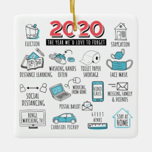 Ornamento De Cerâmica Memória comemorativa do Ano 2020 de Natal em Quare