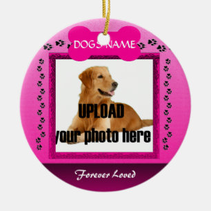Ornamento De Cerâmica Memória de Cachorro Rosa Feminino