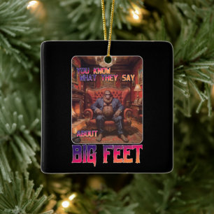 Ornamento De Cerâmica Memória Engraçado Pé Grande