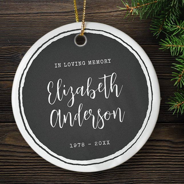 Ornamento De Cerâmica Memorial de Amor Moderno Simples (Criador carregado)