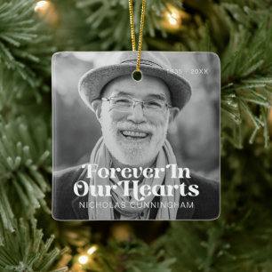 Ornamento De Cerâmica Memorial De Fotos Elegante Para Sempre Em Nossos C