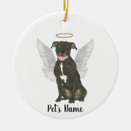 Ornamento De Cerâmica Memorial de Simpatia ao Pitbull Staffy Preto