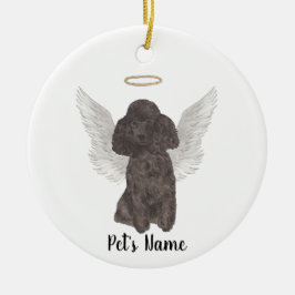 Ornamento De Cerâmica Memorial de Simpatia ao Poodle Preto