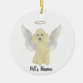 Ornamento De Cerâmica Memorial de Simpatia do Poodle Ouro Blonde Tan