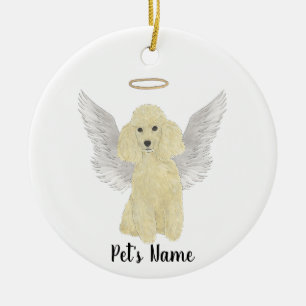 Ornamento De Cerâmica Memorial de Simpatia do Poodle Ouro Blonde Tan