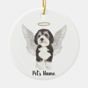Ornamento De Cerâmica Memorial de Simpatia para Cão Bernedoodle 