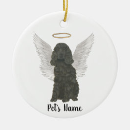 Ornamento De Cerâmica Memorial de Simpatia para Cão Cocker Spaniel Preto