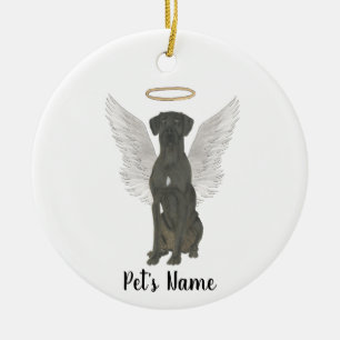 Ornamento De Cerâmica Memorial de Simpatia para Great Dane Preto