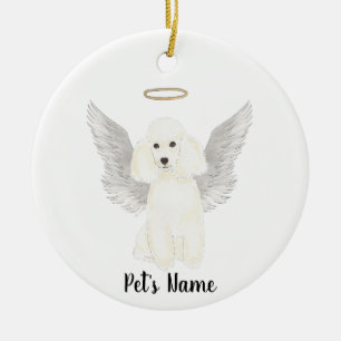 Ornamento De Cerâmica Memorial de Simpatia Poodle Branco