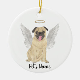 Ornamento De Cerâmica Memorial de Simpatia Pug Personalizado