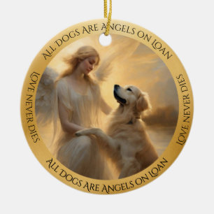 Ornamento De Cerâmica Memorial do Anjo Personalizado do Retriever do our