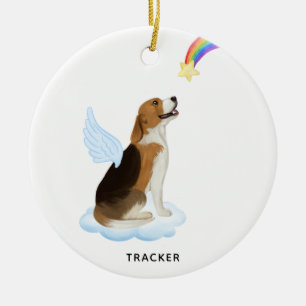 Ornamento De Cerâmica Memorial do Cão de Pet Personalizado por Beagle An