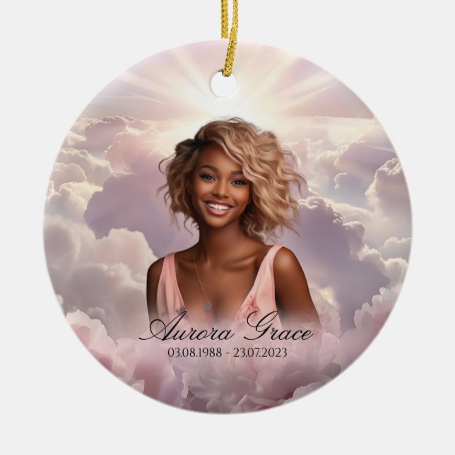 Ornamento De Cerâmica Memorial Floral - FLR001 (Frente)