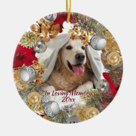Ornamento De Cerâmica MEMORIAL FOTO PET Galho de Natal Personalizável