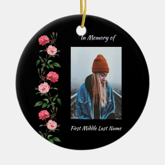 Ornamento De Cerâmica  Memorial Keepsake  Roses Garden Flowers (Frente)