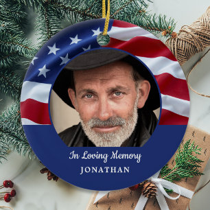 Ornamento De Cerâmica Memorial Patriótico de Bandeira Americana