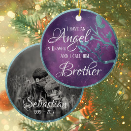 Ornamento De Cerâmica Memorial Personalizado de Frames e Borboletas