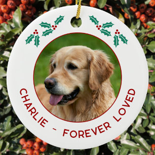 Ornamento De Cerâmica Memorial Personalizado de Natal para Cachorro de E