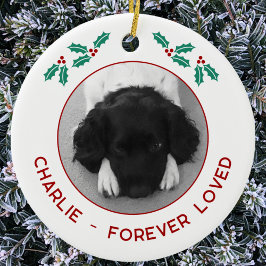Ornamento De Cerâmica Memorial Personalizado de Natal para Cachorro de E