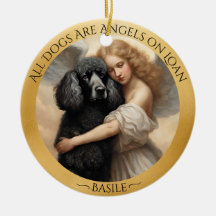 Memorial Personalizado do Anjo do Poodle Negro
