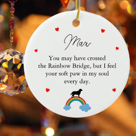 Ornamento De Cerâmica Memorial Personalizado do Cachorro Labrador