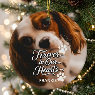 Ornamento De Cerâmica Memorial Personalizado do Cavalier King Charles
