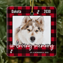 Memorial Red Xadrez Pet Dog Em Memória Adoradora F
