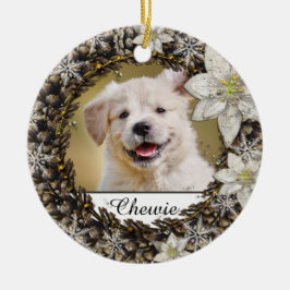 Ornamento De Cerâmica Memorial White Wreath Pet