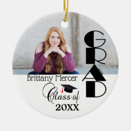 Ornamento De Cerâmica Memórias da foto do formando de DIY