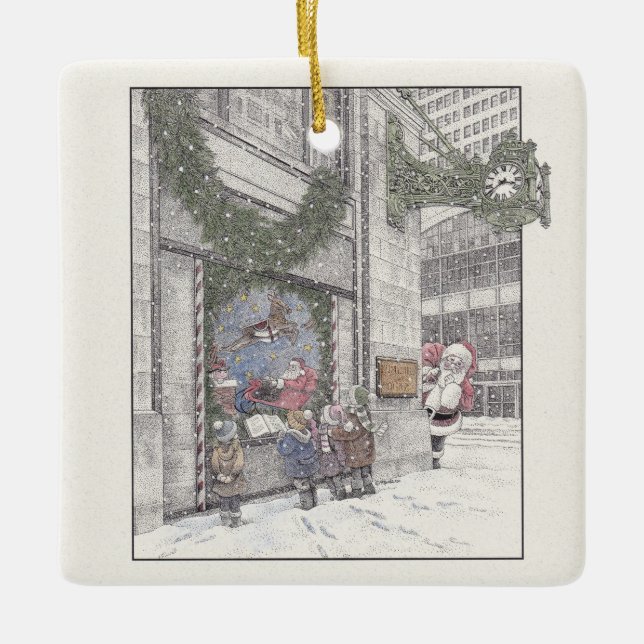 Ornamento De Cerâmica Memórias de Natal no Campo (Frente)