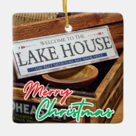 Ornamento De Cerâmica Memórias do Lago House Natal