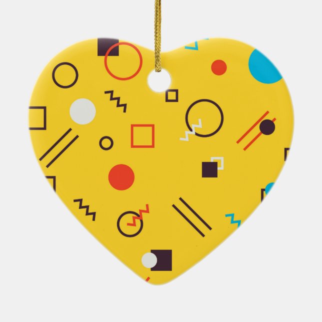 Ornamento De Cerâmica Memphis geométrica urbana legal, única, moderna (Verso)