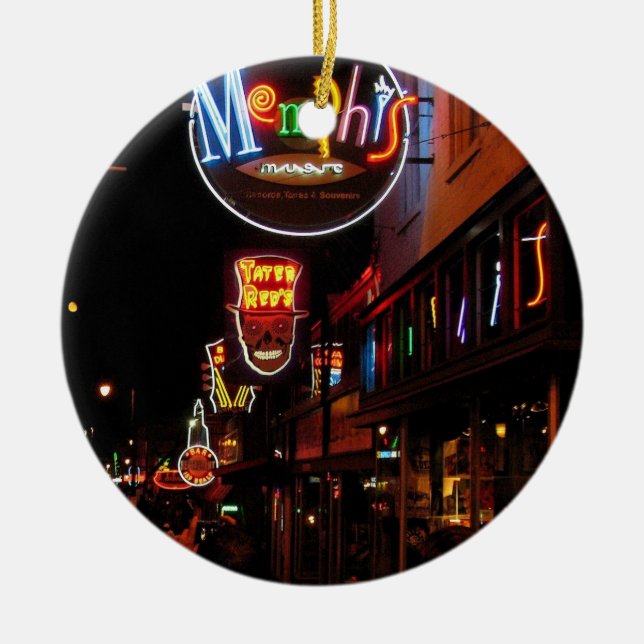 Ornamento De Cerâmica Memphis na árvore (Frente)