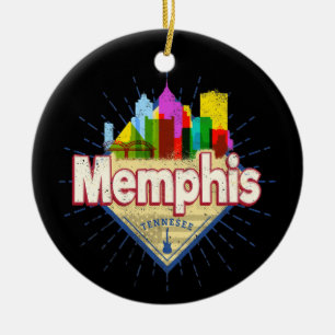 Ornamento De Cerâmica Memphis Tennessee EUA Retro Skyline