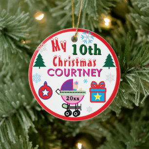 Ornamento De Cerâmica Menina 10º Boneca de Natal Carruagem Árvores Qualq