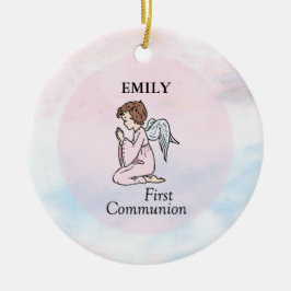 Ornamento De Cerâmica Menina, Anjo da Primeira Comunhão
