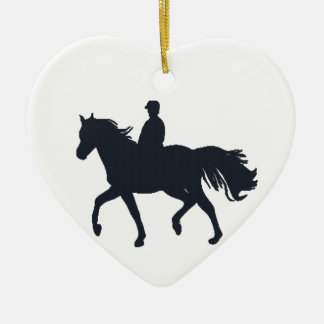 Ornamento De Cerâmica Menina da equitação no cavalo